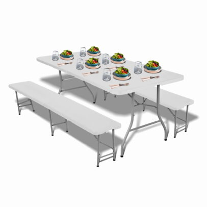 Összecsukható catering bútor szett Party, fehér