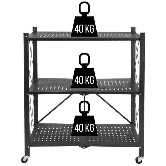 GESTEL összecsukható tárolópolc, fekete