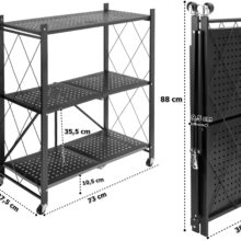 GESTEL összecsukható tárolópolc, fekete