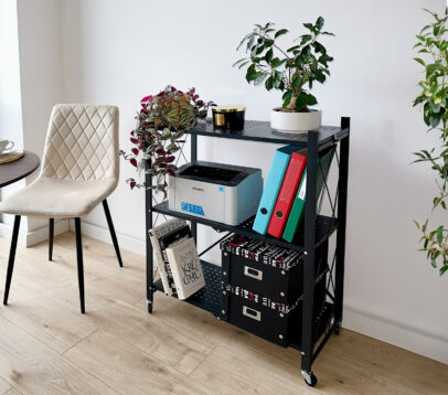 GESTEL összecsukható tárolópolc, fekete