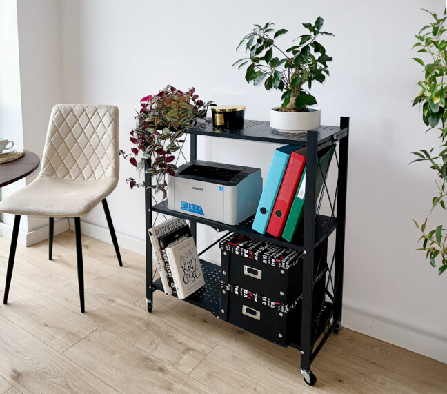 GESTEL összecsukható tárolópolc, fekete