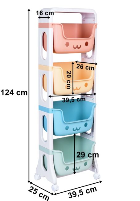 BOBBY gurulós gyerek tárolópolc