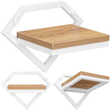 DORON fém fali virágtartó, fehér/craft