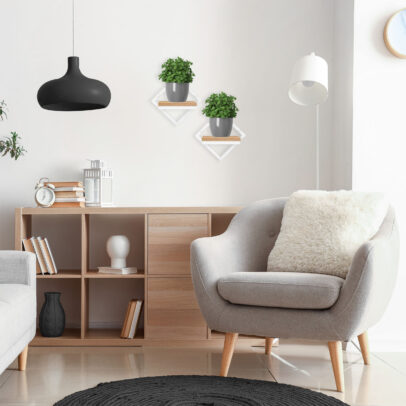 DORON fém fali virágtartó, fehér/craft