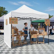 Vízálló kültéri pavilon, fehér 3×3 m
