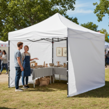Vízálló kültéri pavilon, fehér 3×3 m