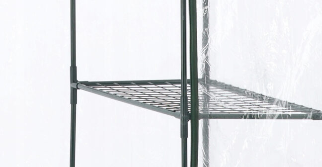 Kerti fóliasátor polcokkal, 140×140×200 cm