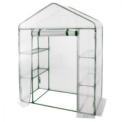 Kerti fóliasátor polcokkal, 140×140×200 cm