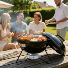 Gömb grillsütő fedővel