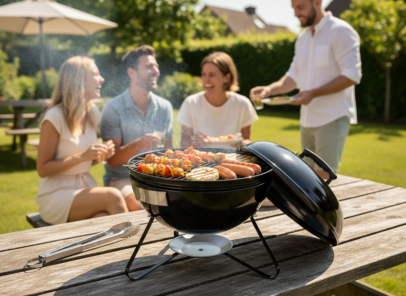 Gömb grillsütő fedővel