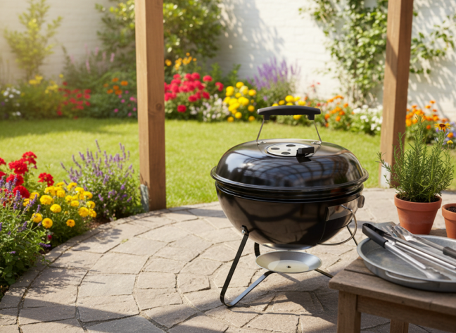 Gömb grillsütő fedővel