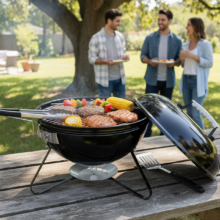 Gömb grillsütő fedővel