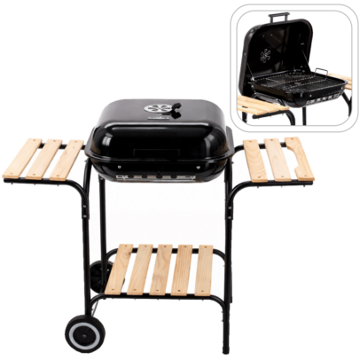 Amerikai faszenes grill oldalpolcokkal