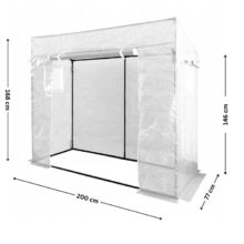 Kerti fóliasátor paradicsomtermesztéshez, 200 x 77 x 168/146 cm