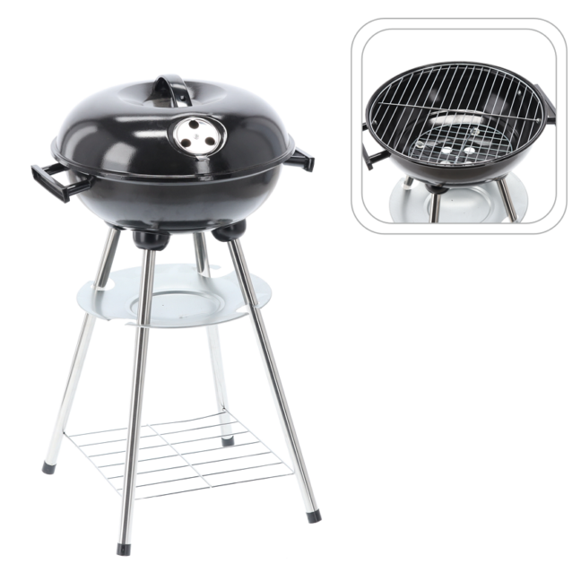 Gömb grillsütő fedővel, 35×39×63 cm