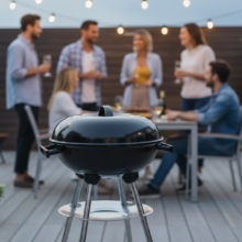 Gömb grillsütő fedővel, 35×39×63 cm