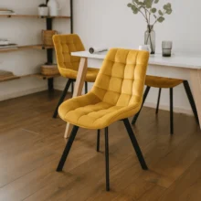 Étkezőszék RICK bársony bevonattal, mustársárga
