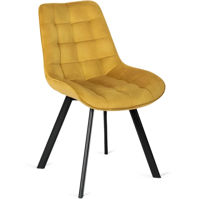 Étkezőszék RICK bársony bevonattal, mustársárga