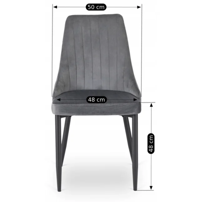 Étkezőszék BARI szürke bársony