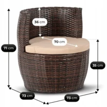 FRIO kerti bútor szett, barna