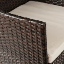 MISSISIPI kerti bútor szett, barna/bézs párnával