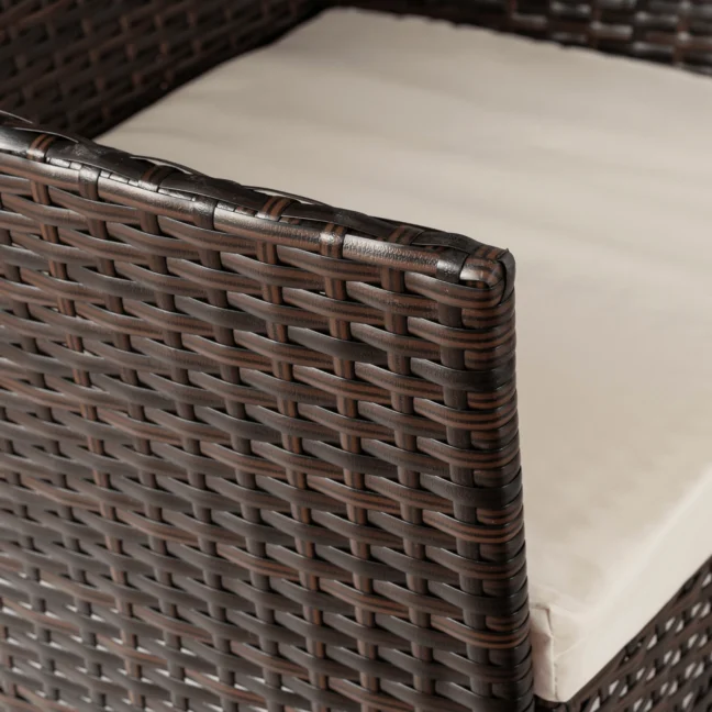 MISSISIPI kerti bútor szett, barna/bézs párnával