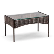 MISSISIPI kerti bútor szett, barna/bézs párnával