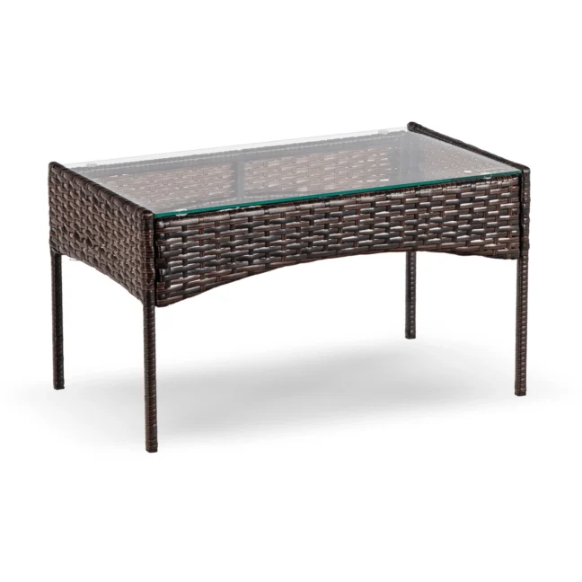 MISSISIPI kerti bútor szett, barna/bézs párnával