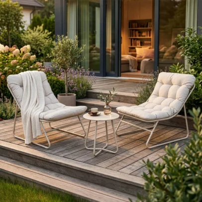 NIKEA kerti bútor szett, krémszínű