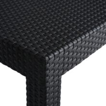 BRENTA kerti bútor szett, fekete/szürke párnával