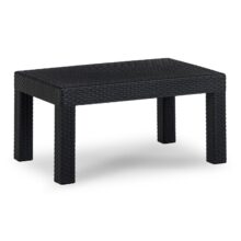 BRENTA kerti bútor szett, fekete/szürke párnával