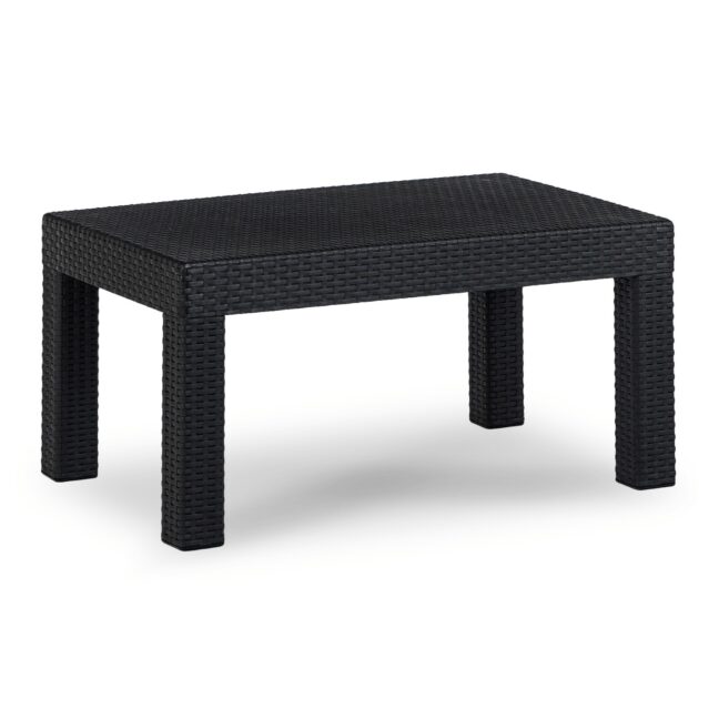 BRENTA kerti bútor szett, fekete/szürke párnával