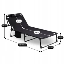 VENUS kerti dönthető napozóágy, fekete