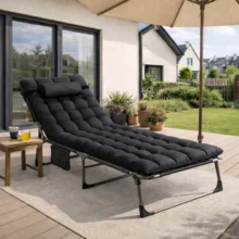 VENUS kerti dönthető napozóágy, fekete
