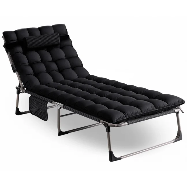 VENUS kerti dönthető napozóágy, fekete
