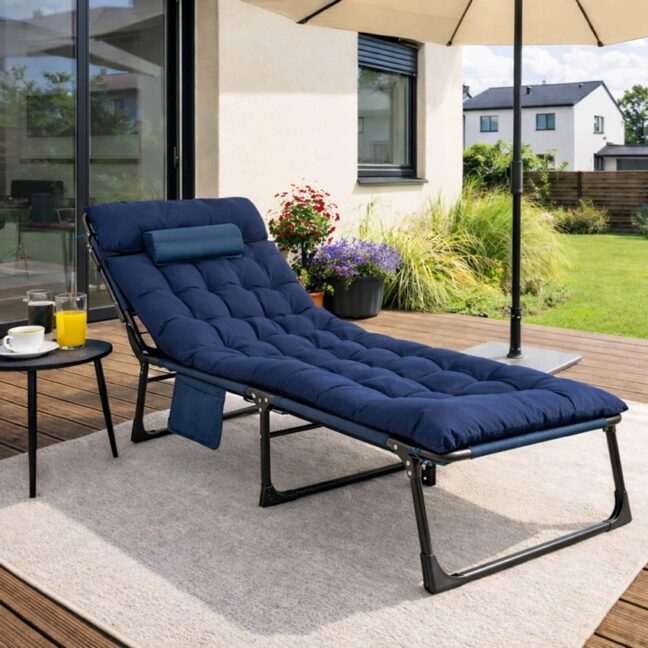 VENUS kerti dönthető napozóágy, sötétkék