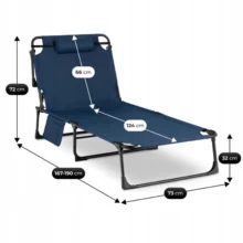 VENUS kerti dönthető napozóágy, sötétkék