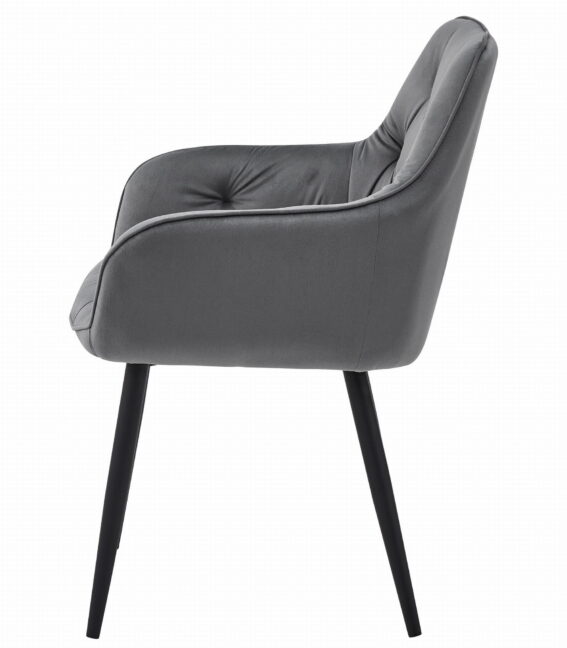 Elegáns bársony étkezőszék JORK, sötétszürke