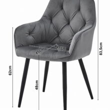 Elegáns bársony étkezőszék JORK, sötétszürke