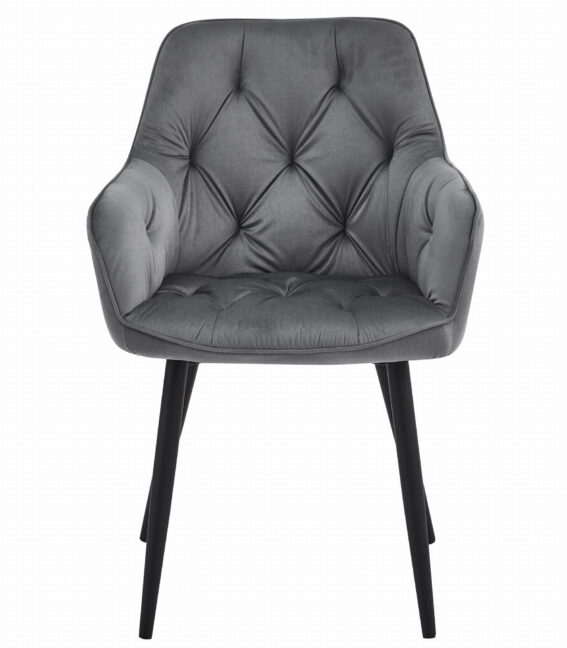 Elegáns bársony étkezőszék JORK, sötétszürke