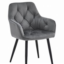 Elegáns bársony étkezőszék JORK, sötétszürke