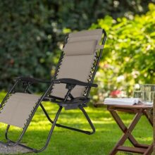 Összecsukható kerti relax fotel President, bézs