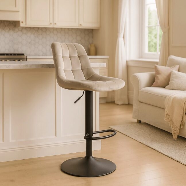 Bárszék ARCOS bézs bársony/fekete