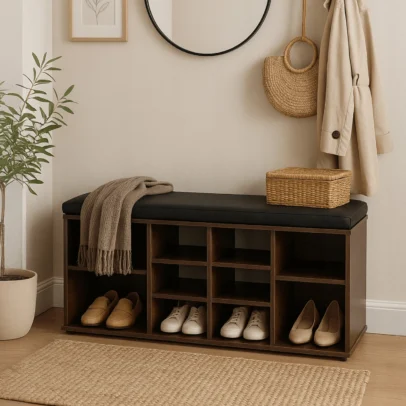 AXEL cipőszekrény, rusztikus tölgy/fekete