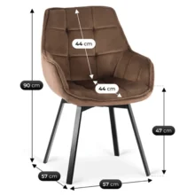 Forgó étkezőszék LUNA, barna bársony