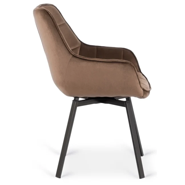 Forgó étkezőszék LUNA, barna bársony