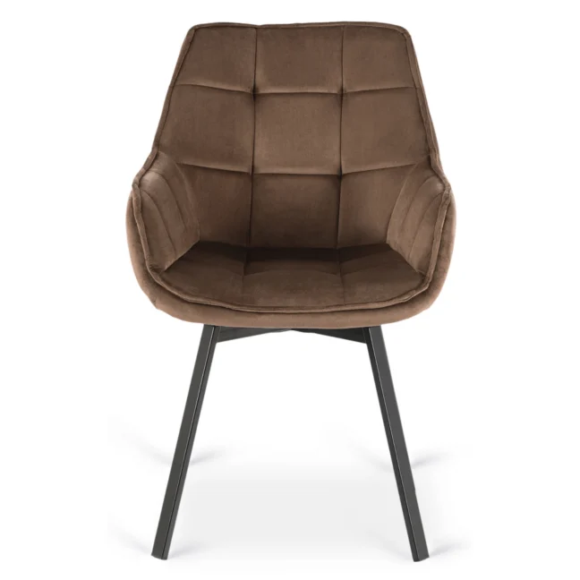 Forgó étkezőszék LUNA, barna bársony