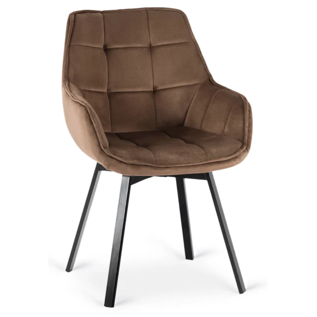 Forgó étkezőszék LUNA, barna bársony