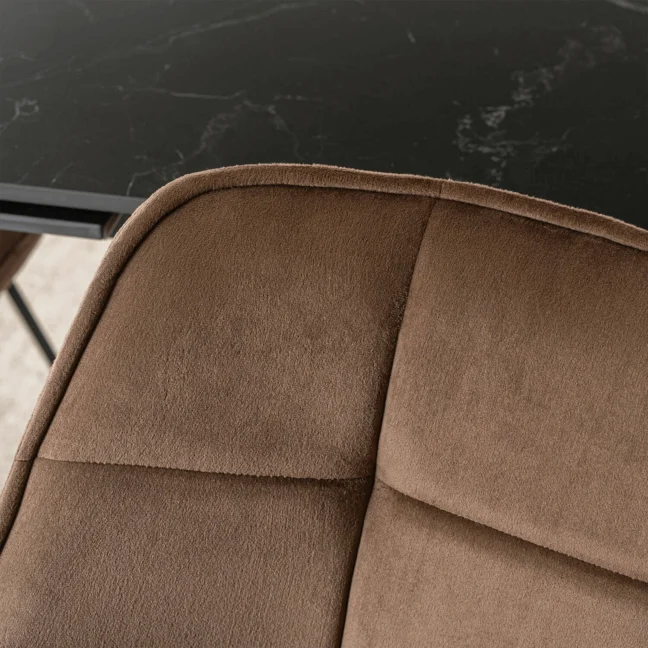 Forgó étkezőszék LUNA, barna bársony