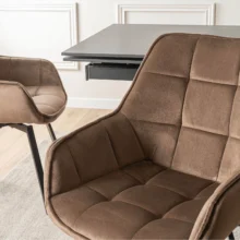 Forgó étkezőszék LUNA, barna bársony